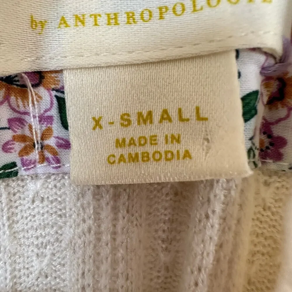 Anthropologie Maeve Rafaela Faux Wrap Deep V-Neck Long Sleeve X-SMALL - Picture 9 of 13